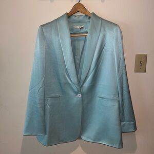 Alice + Olivia Light Blue Women's Shawl Blazer